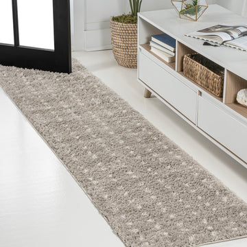 Pele Modern Geometric Dot Shag Area Rug